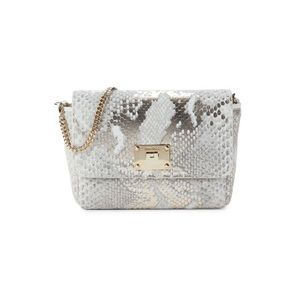 Jimmy Choo Ruby Snakeskin-Print Suede Shoulder Bag